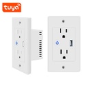 Toma para Empotrar DOBLE de 16 Amperios 1200 W 110 -240 V wifi blanco con PUERTO USB de 2.1 Amperios